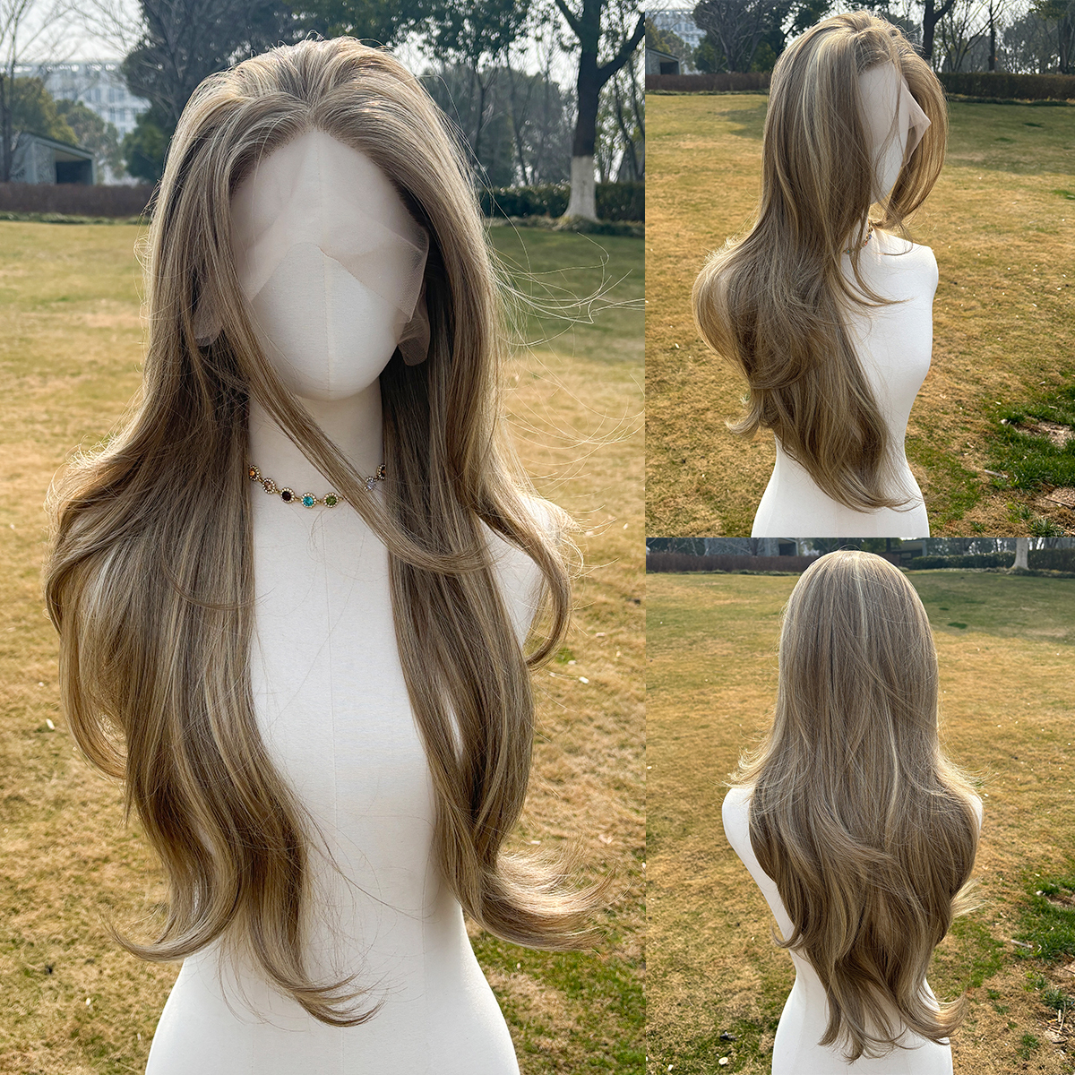 SMILCO/30Inch Blonde Long Curly Lace Front Synthetic Wig/SM9228/SM9228M