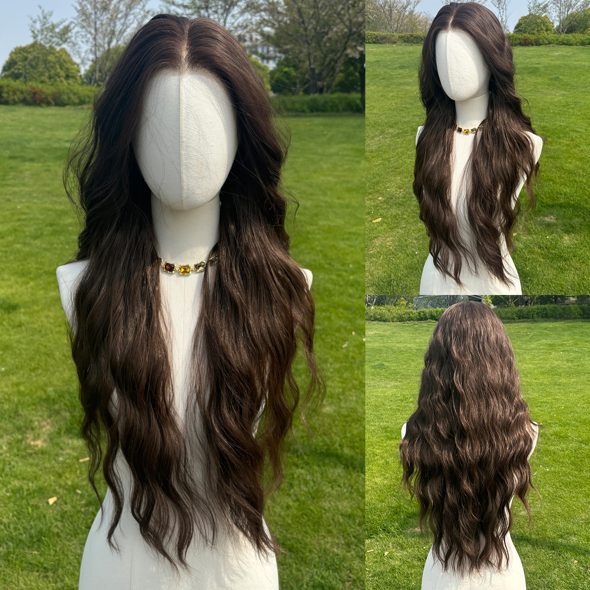 SMILCO/30Inch Luxe 13*6 Lace Front Pre Cut Long Water Wave Synthetic Wig/SM9801-2/SM9801-3