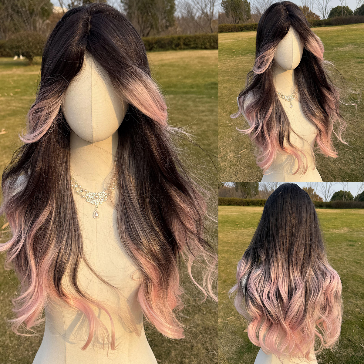 SMILCO/26Inch Highlight With Bangs Long Curly Synthetic Wig/SM5029/SM3