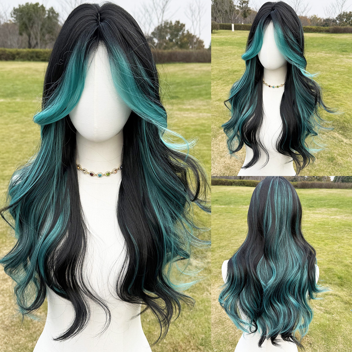 SMILCO/26Inch Highlight With Bangs Long Curly Synthetic Wig/SM5029/SM3
