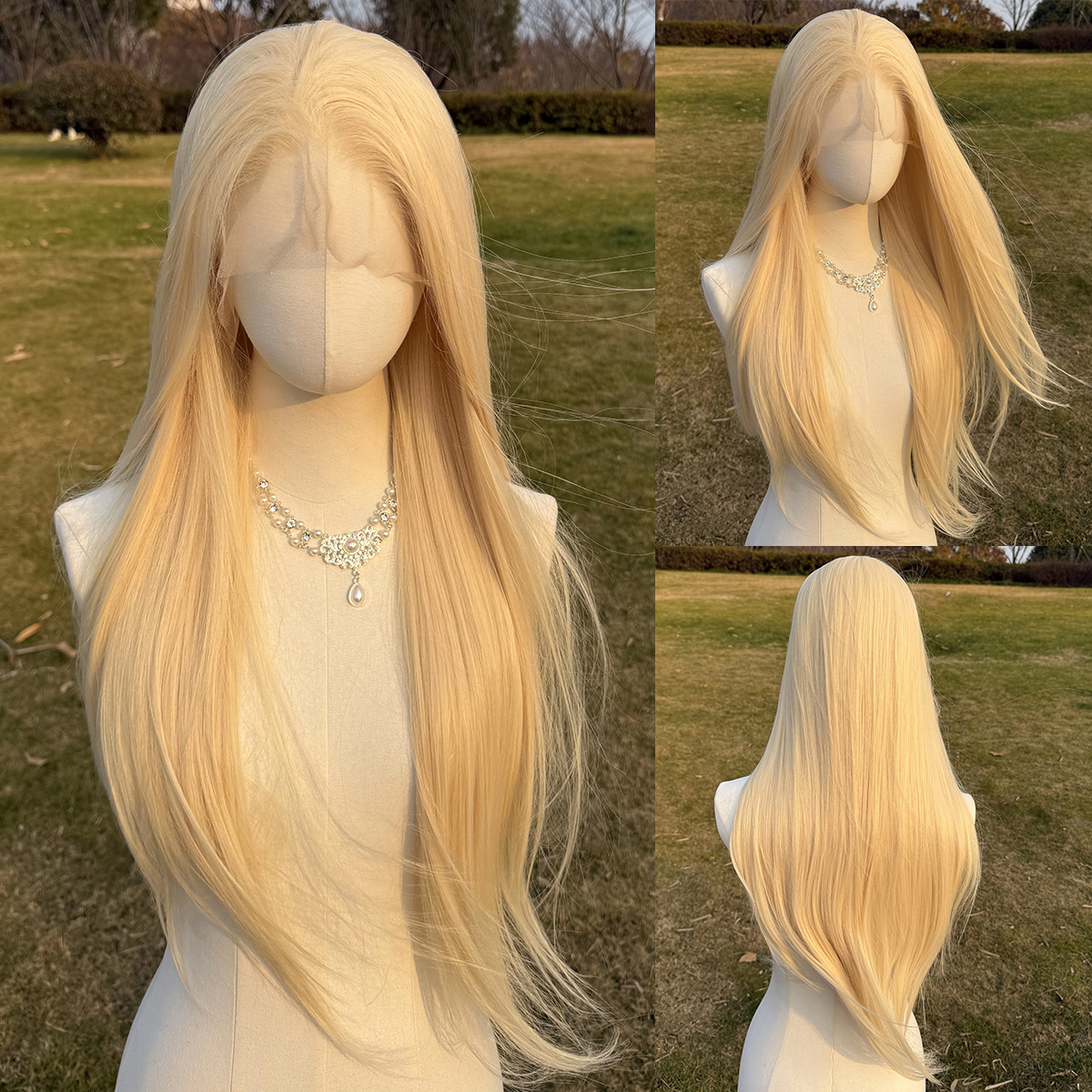 SMILCO/30Inch Blonde 13*4 Lace Front Long Straight Synthetic Wig/SM9885B