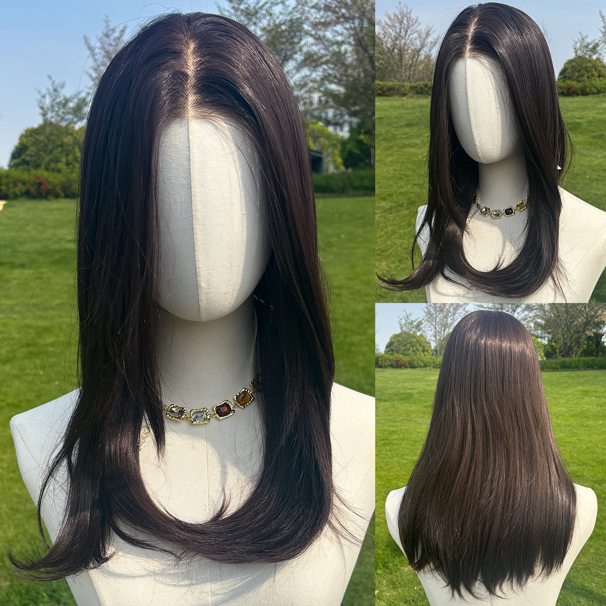 SMILCO/22Inch Luxe Black 13*6 Lace Front Pre Cut Low Density Medium Cu