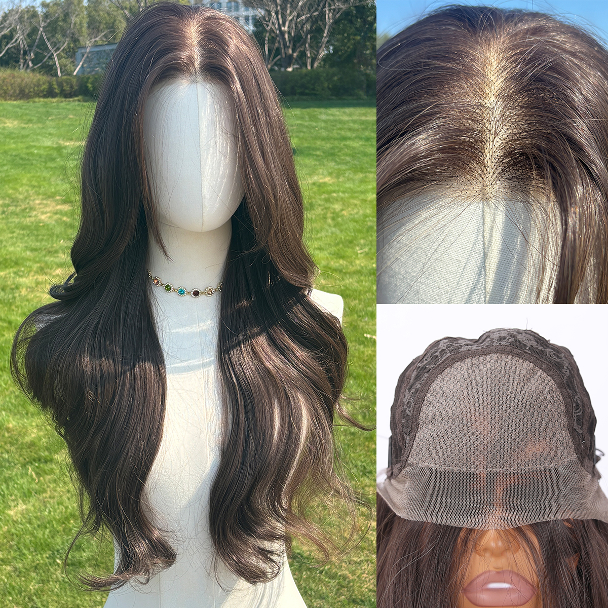 SMILCO/26Inch Brown Low Density/Pre Cut/13*6 Free PartLong Curly Layer Cutted/Glueless/Natural Hairline/ 100%Futura Fiber/Synthetic Lace Front Wig/SM9411B