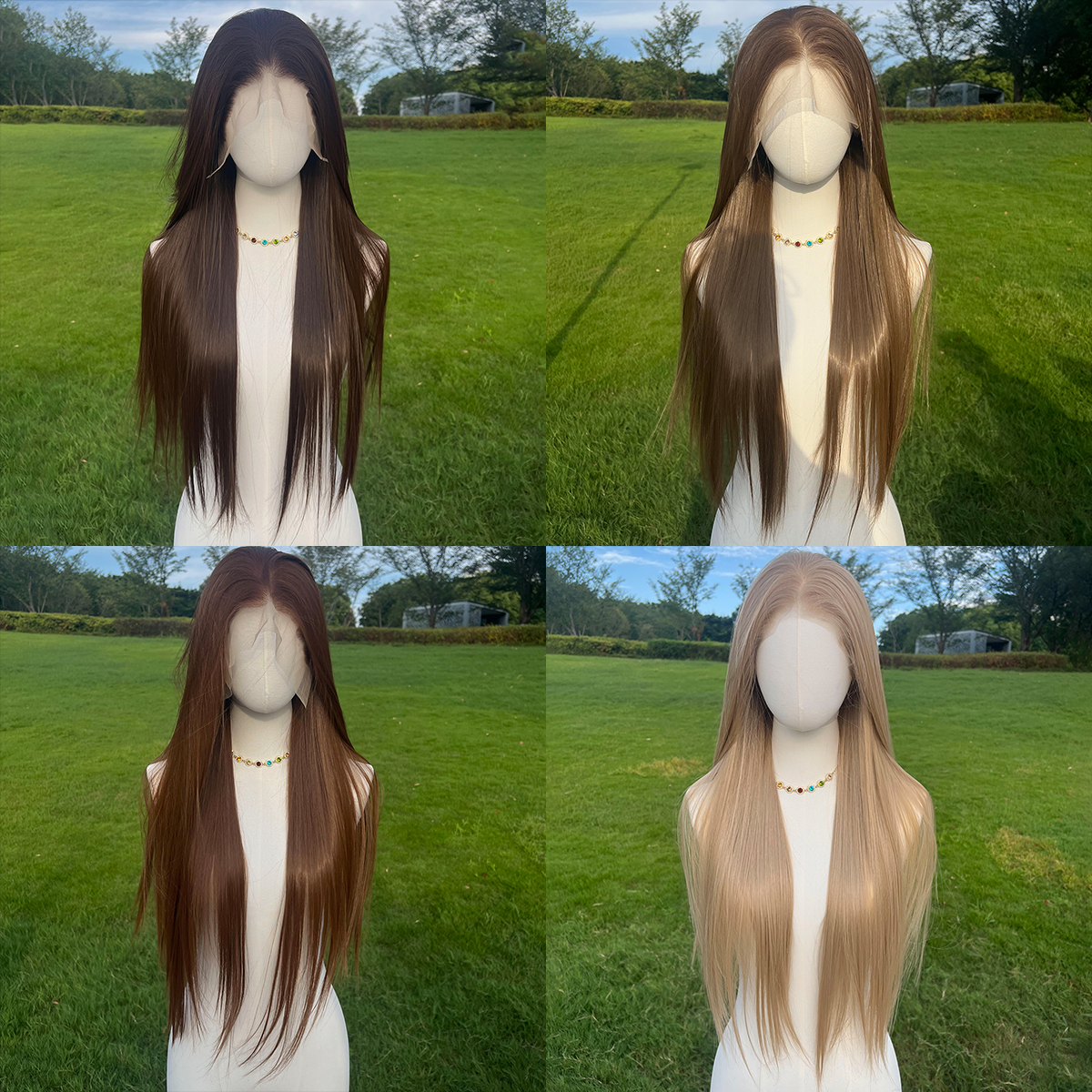 SMILCO/28Inch Luxe 13*6 Lace Front Pre Cut Long Straight Synthetic Wig/SM9817/SM9818/SM9819/SM9820