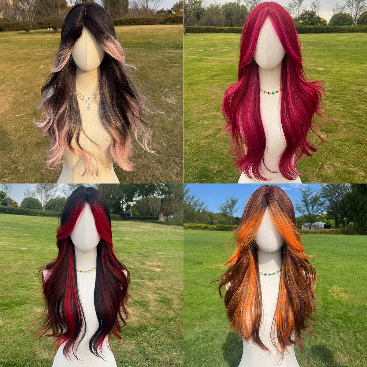 SMILCO/26Inch Highlight With Bangs Long Curly Synthetic Wig/SM5029/SM398/SM397/SM401/SM403/SM404/SM413/SM1682