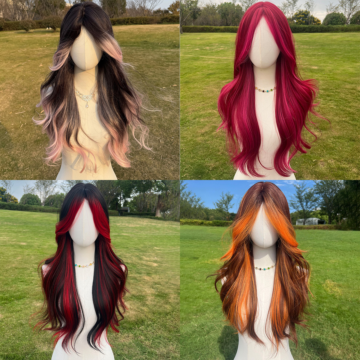 SMILCO/26Inch Highlight With Bangs Long Curly Synthetic Wig/SM5029/SM398/SM397/SM401/SM403/SM404/SM413/SM1682