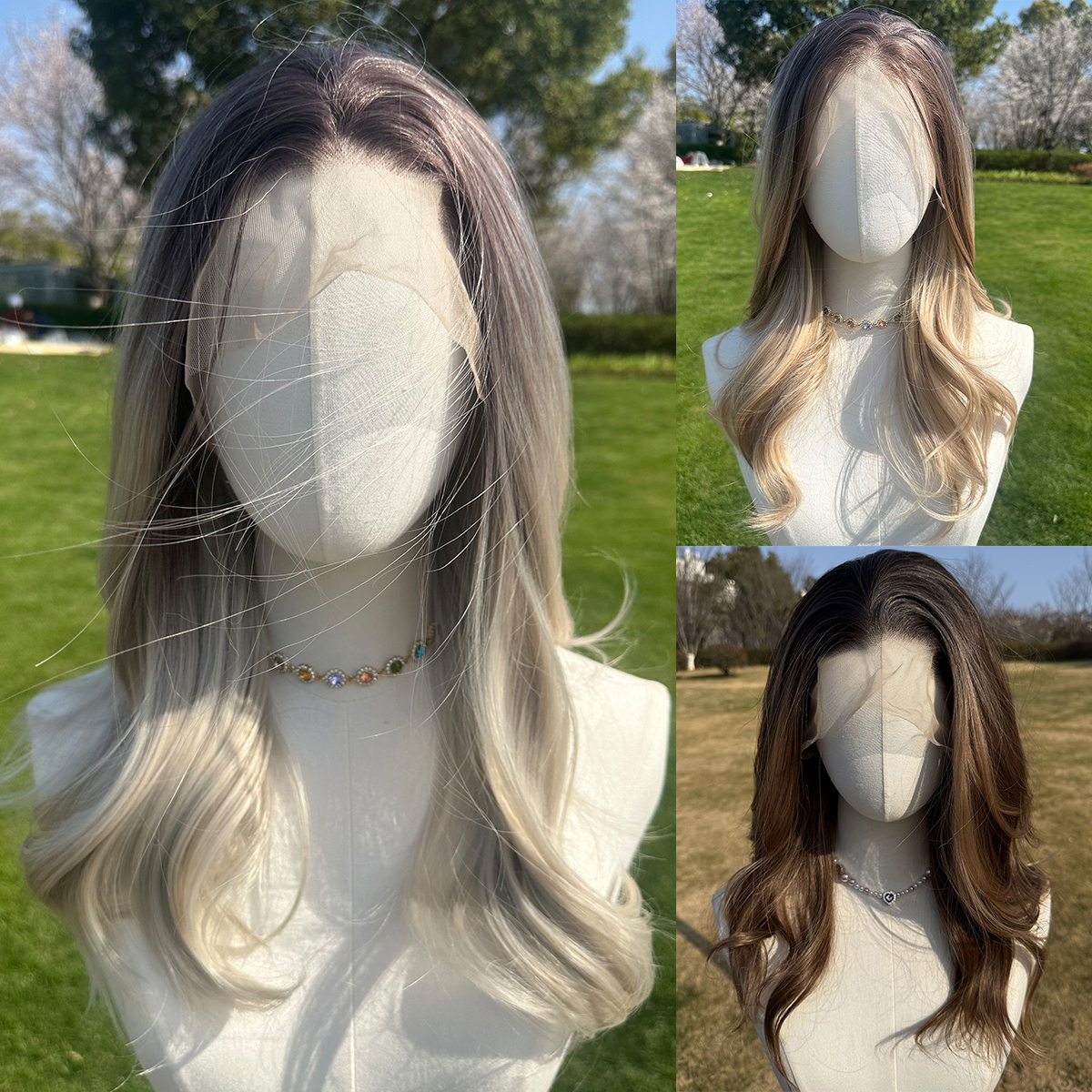 SMILCO/22Inch 13*4 Lace Front Medium Straight Synthetic Wig/SM9867/SM9867-2/SM9867-3