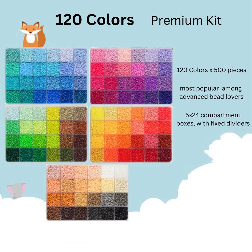 120 Colors Fuse Beads Premium Kit