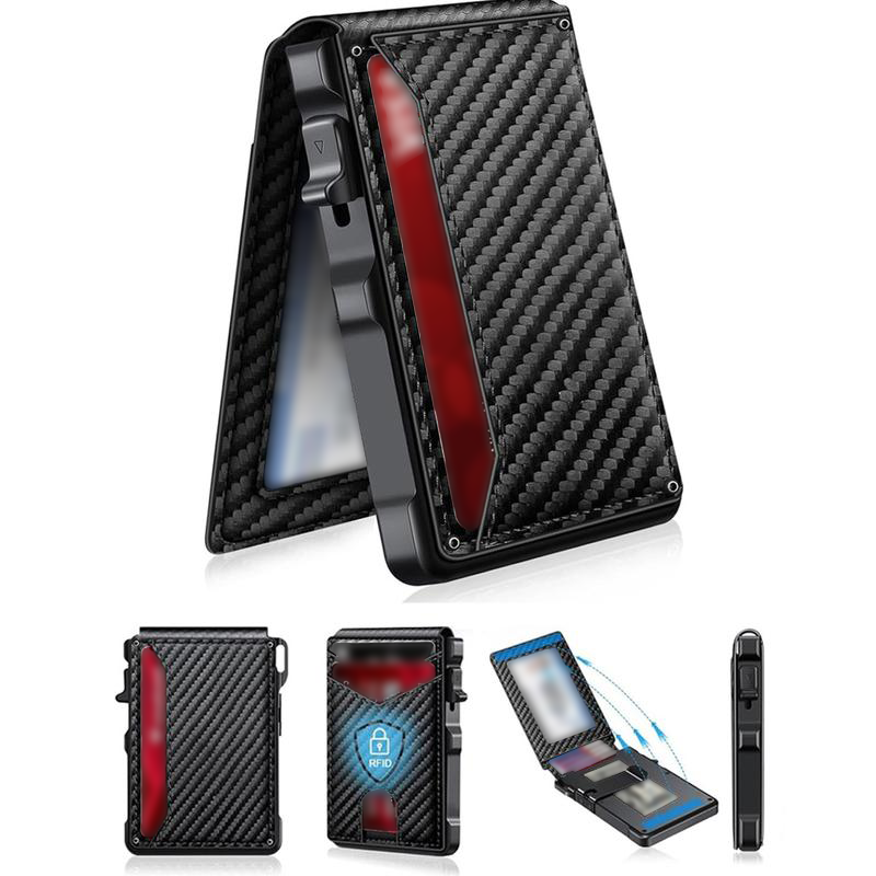 Men's Business Wallet Credit Card Holder Pop Up Slim Leather