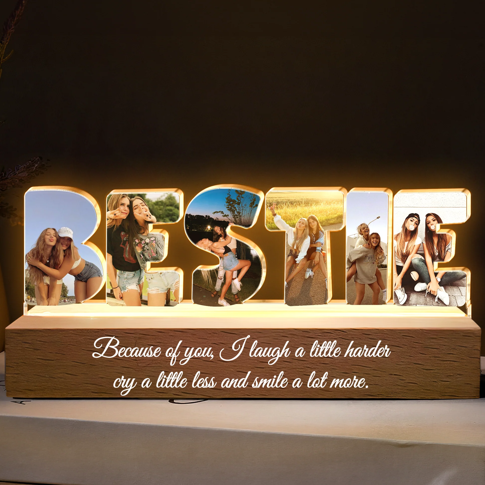 ✨Custom Friendship Photo Collage - Personalized Photo LED Night Light