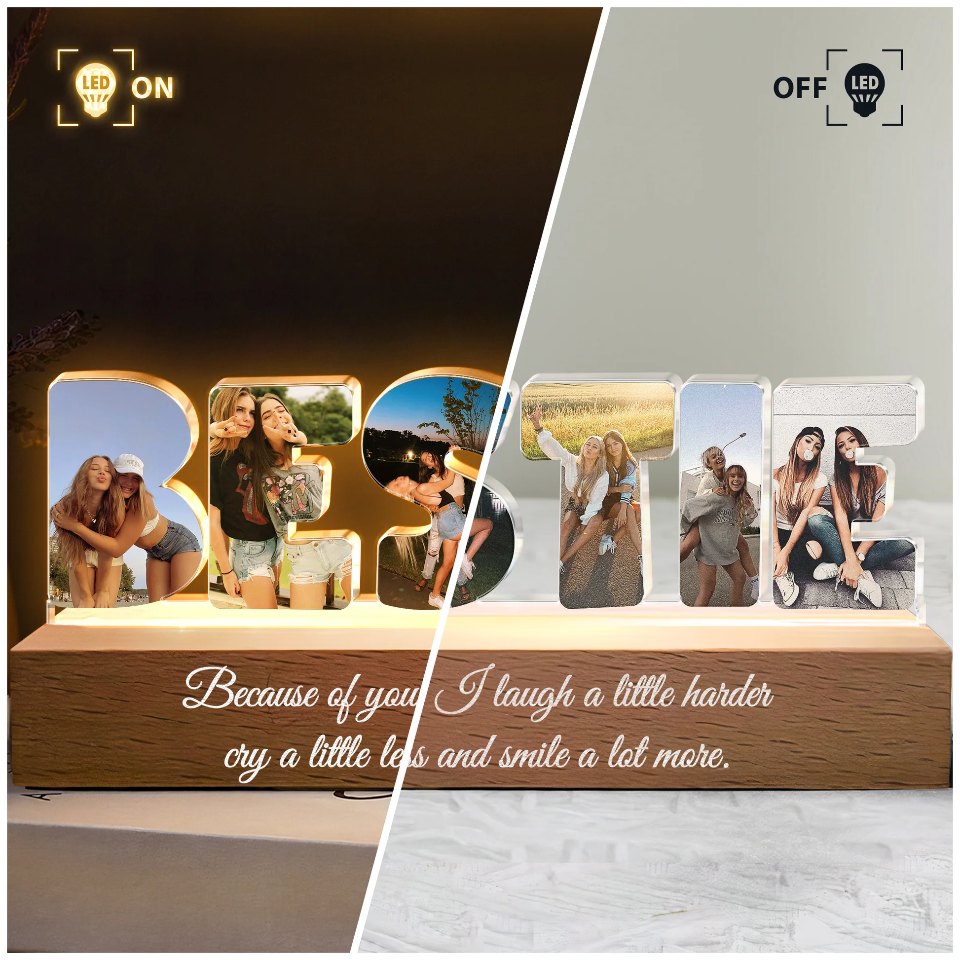 ✨Custom Friendship Photo Collage - Personalized Photo LED Night Light