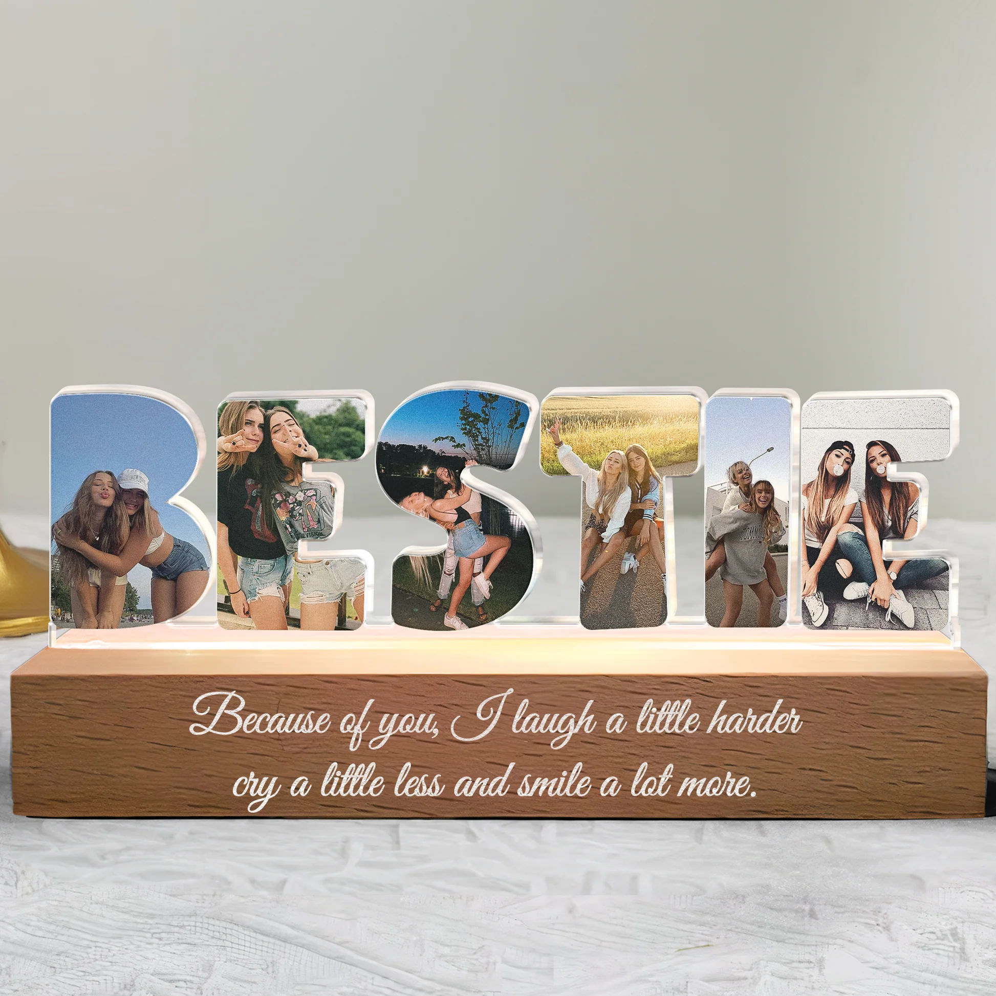 ✨Custom Friendship Photo Collage - Personalized Photo LED Night Light