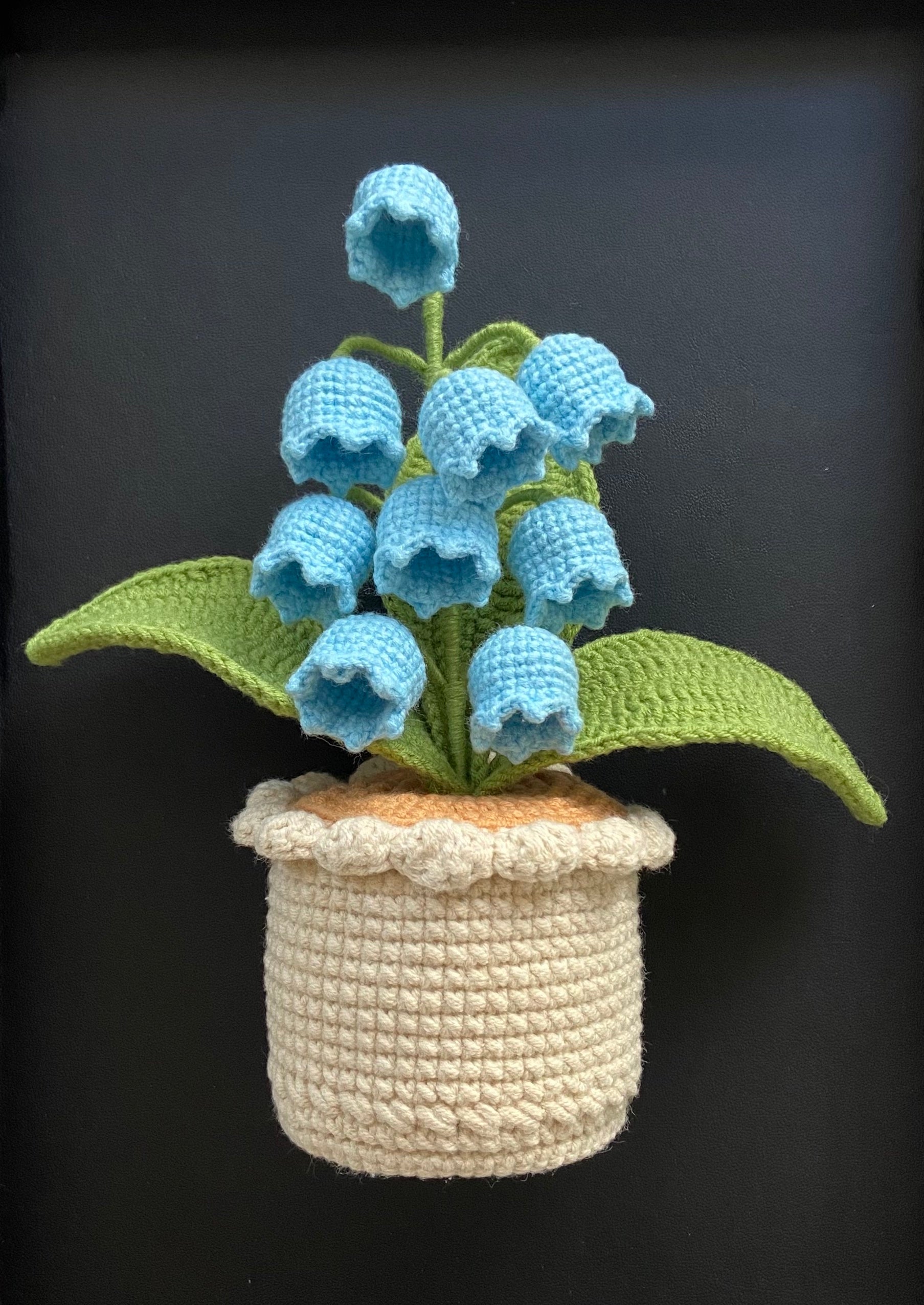 Handmade crochet potted lily in the valley Lamp plant