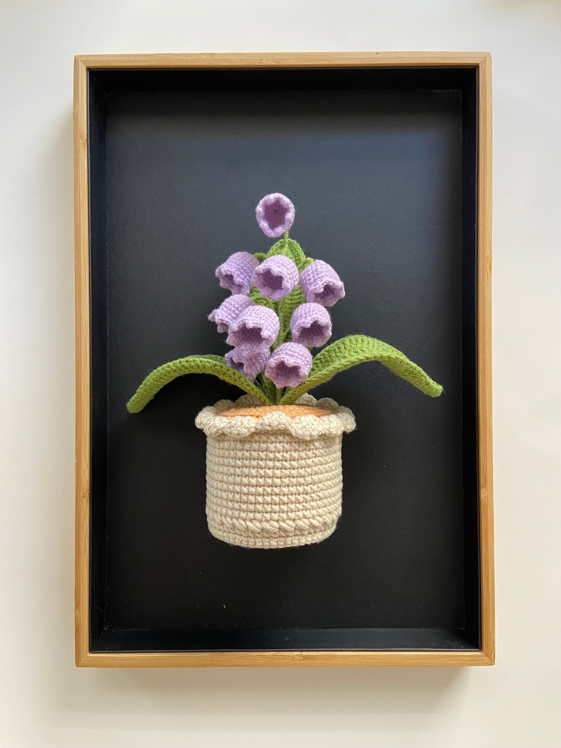 Handmade crochet potted lily in the valley Lamp plant