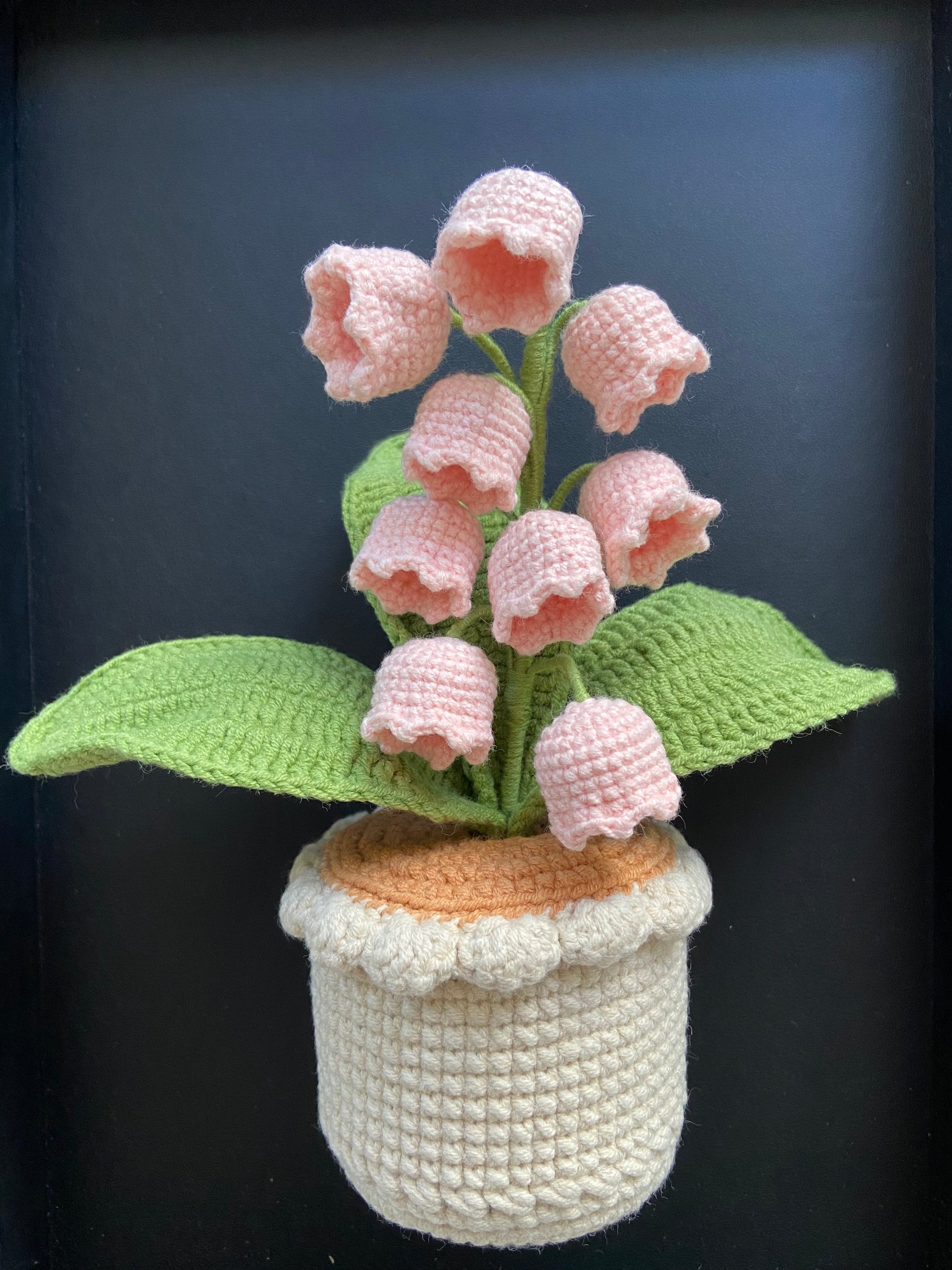 Handmade crochet potted lily in the valley Lamp plant
