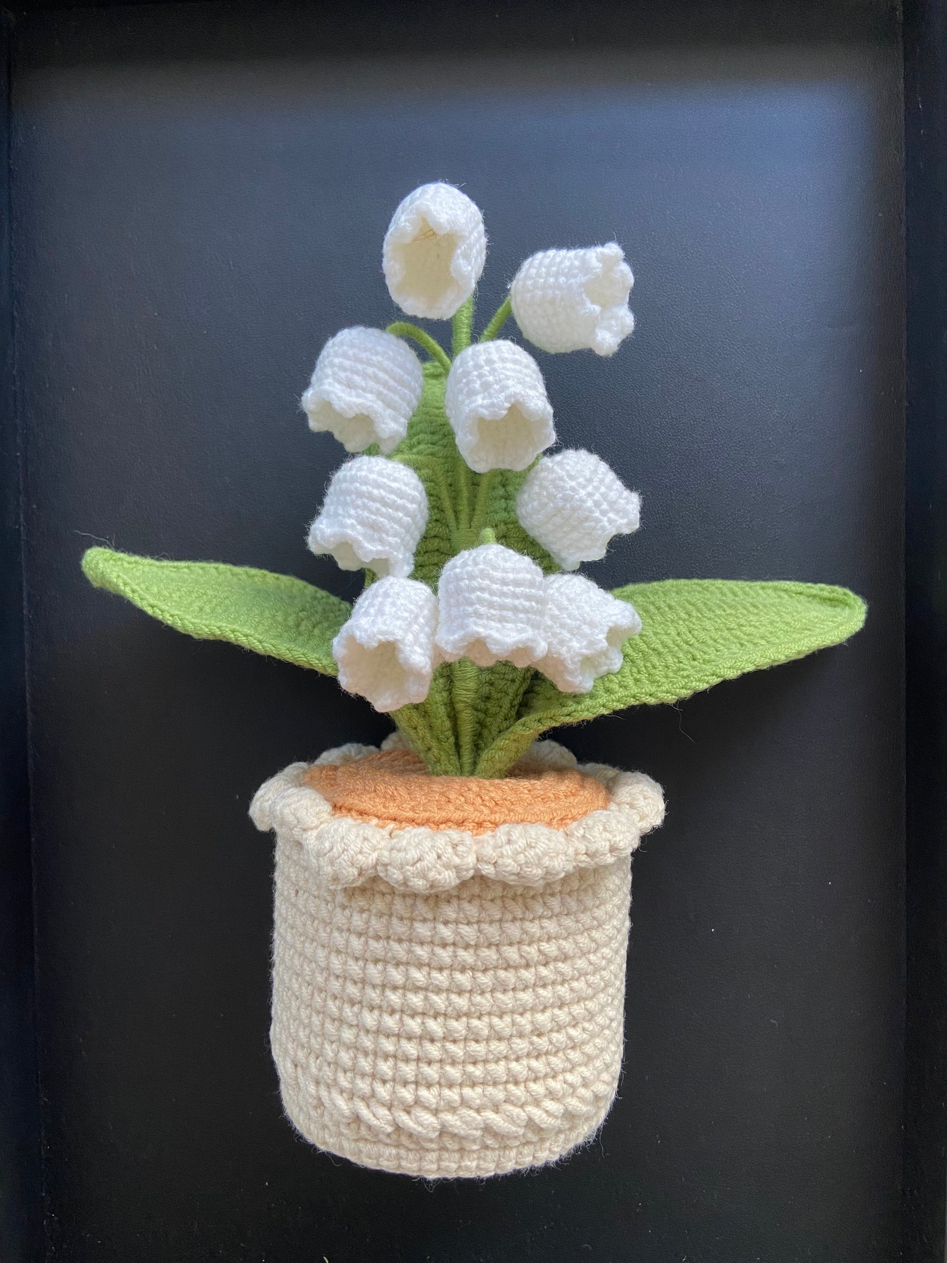 Handmade crochet potted lily in the valley Lamp plant