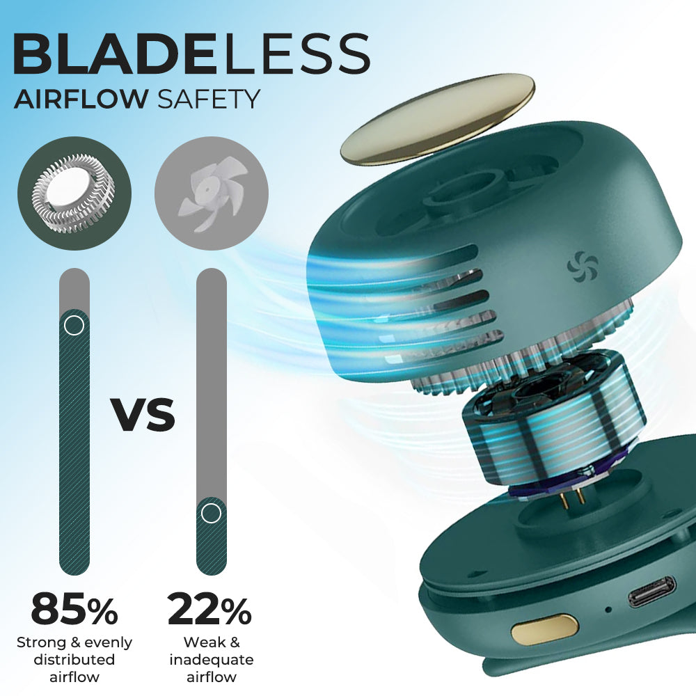 Wearable Tiny Cool Bladeless Clip Fan