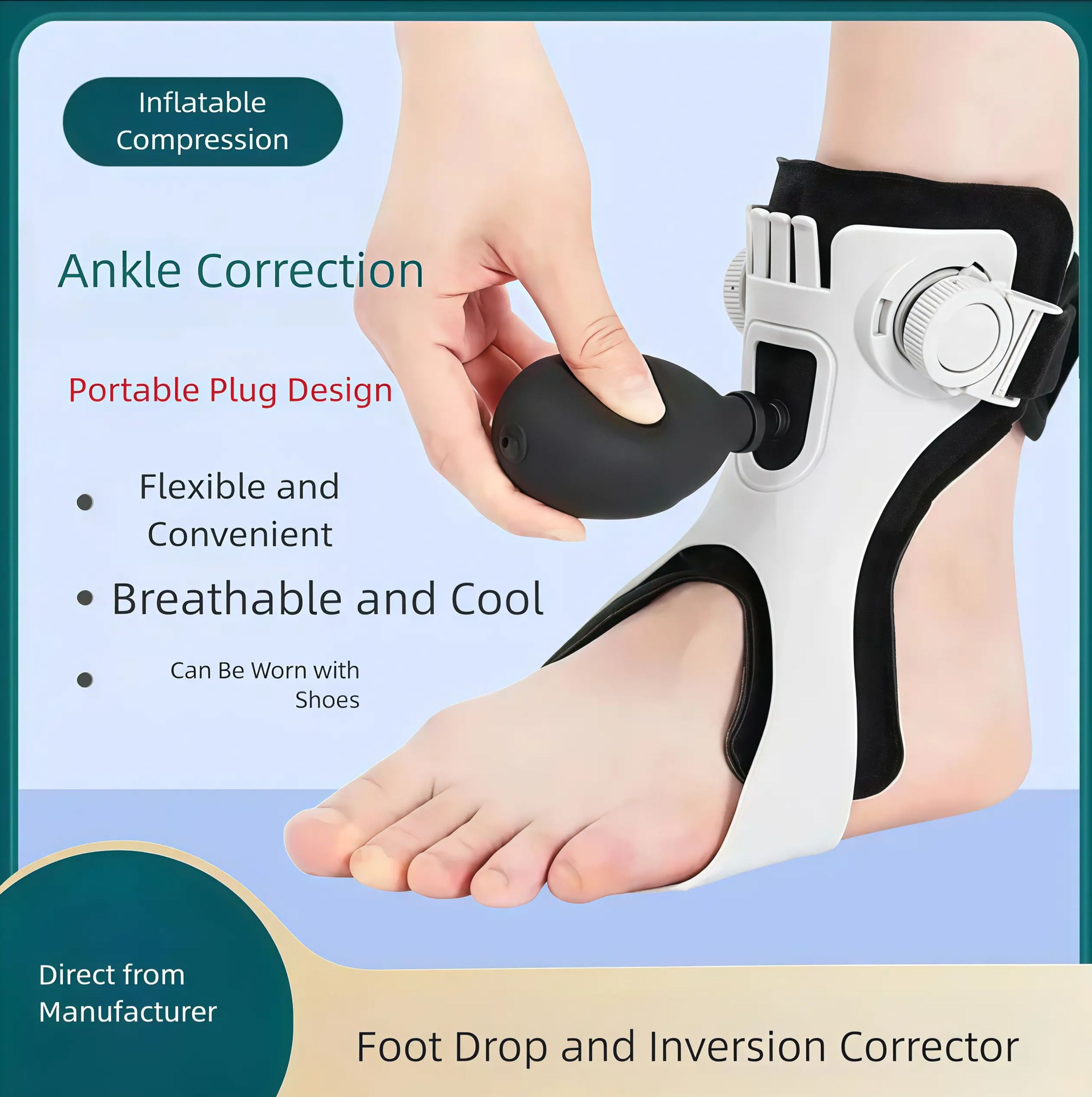 Foot drooping and inversion orthosis