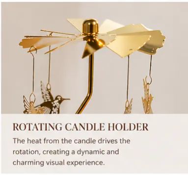 Aromatherapy Candle with Rotating Hummingbird Carousel