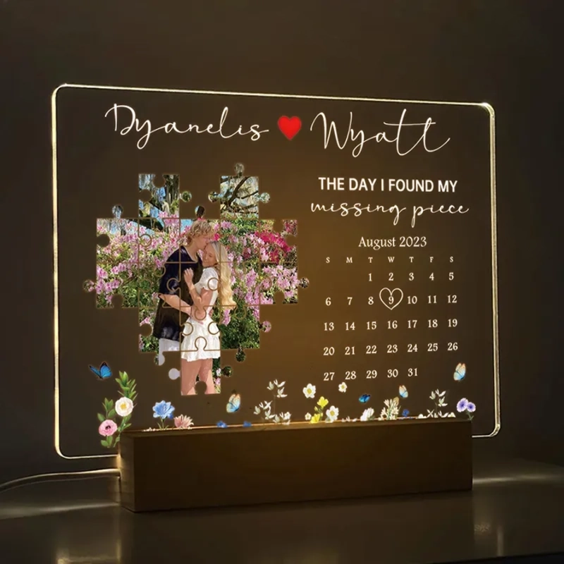 The Day I Found My Missing Piece Light Frame Personalized Gift🎁✨