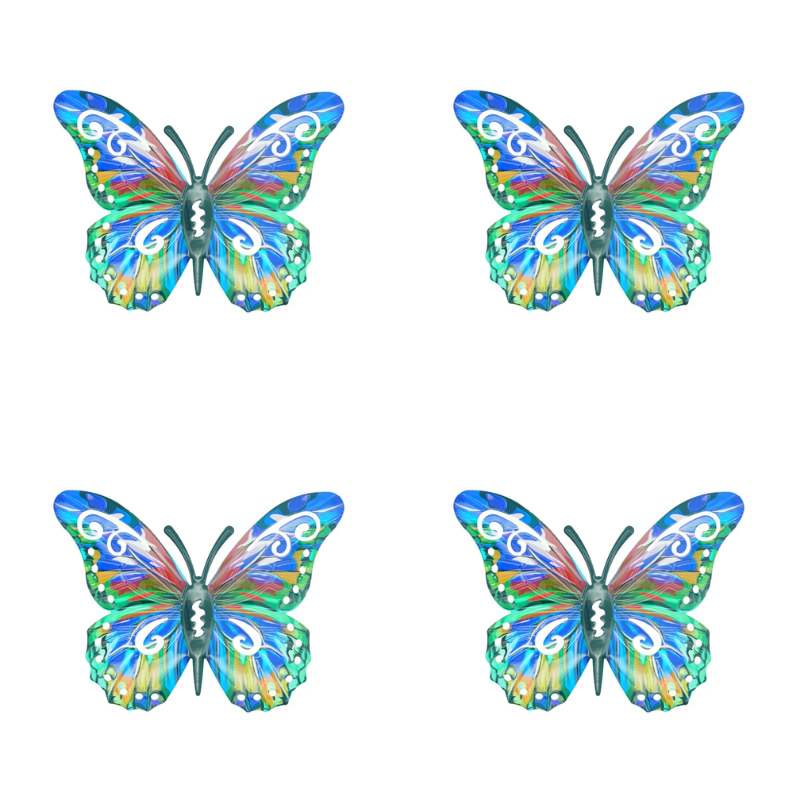 Vibrant Shimmering Metal Butterfly Wall Decor