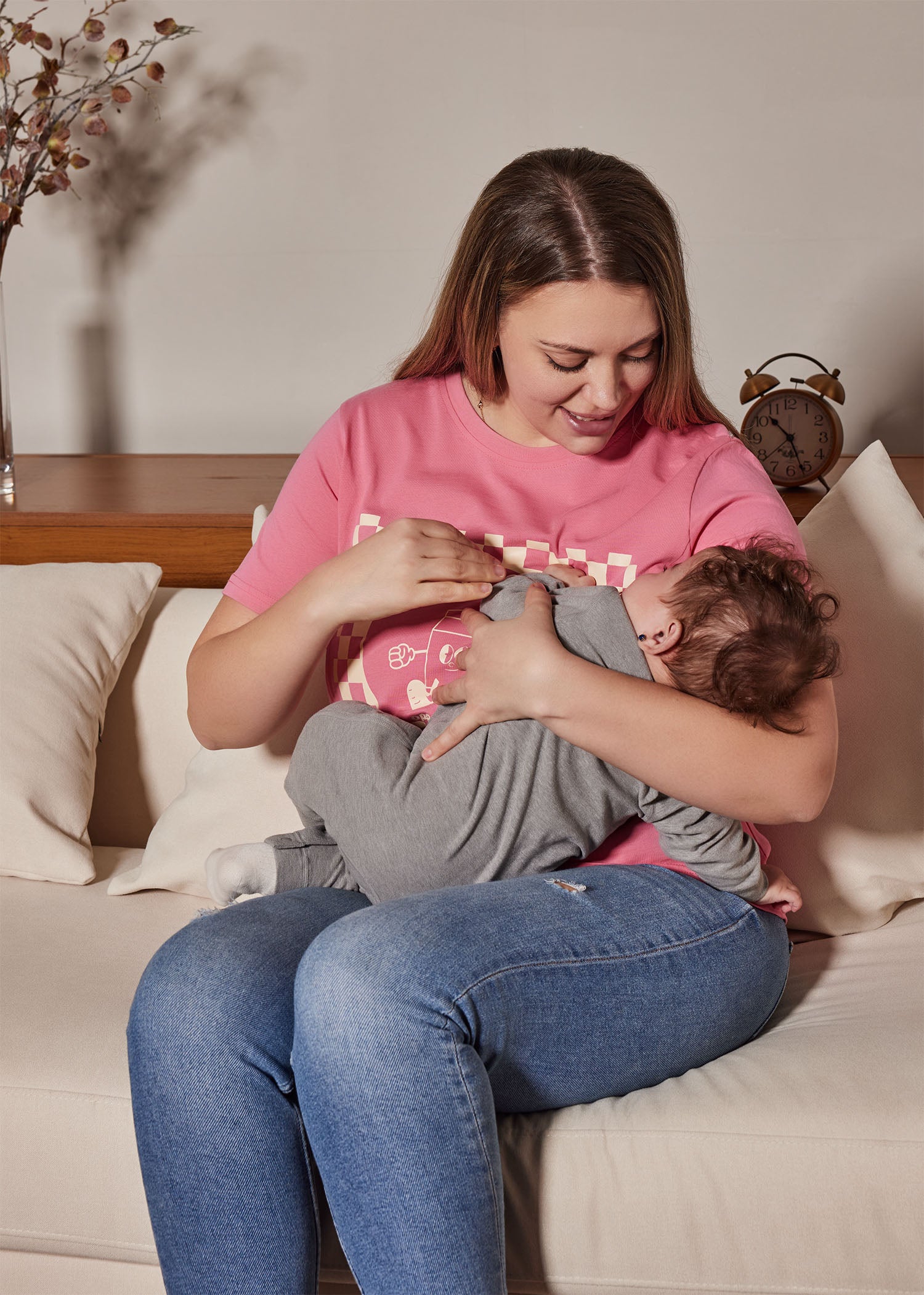 Checkered Milk Carton Nursing T-Shirt