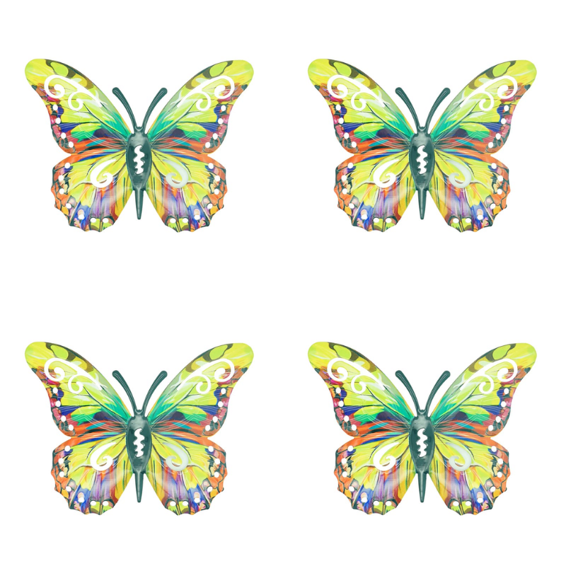 Vibrant Shimmering Metal Butterfly Wall Decor