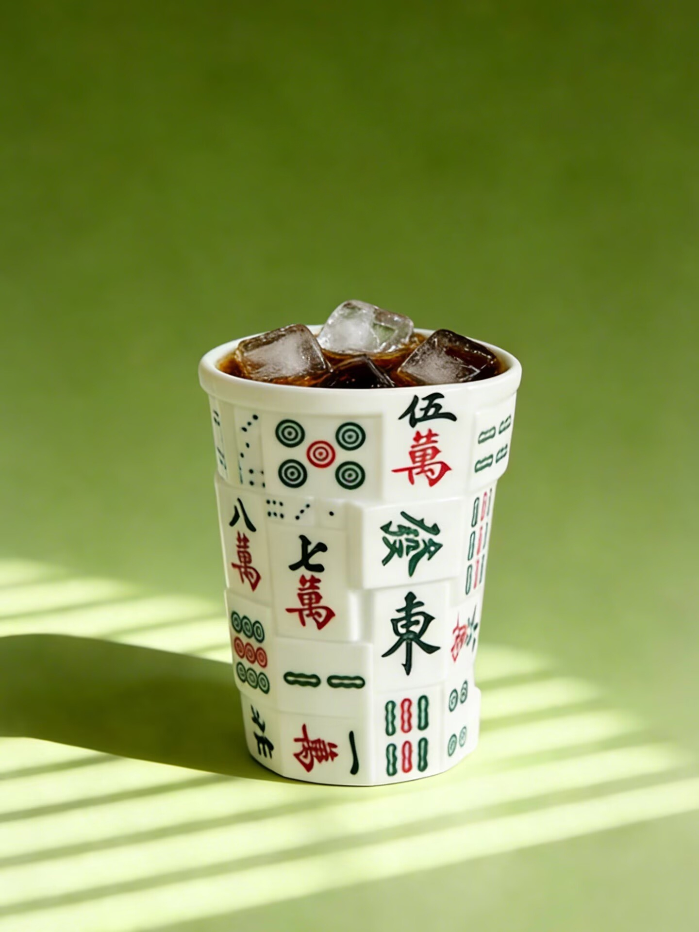 Mahjong-Themed Ceramic 3D Lucky Mug