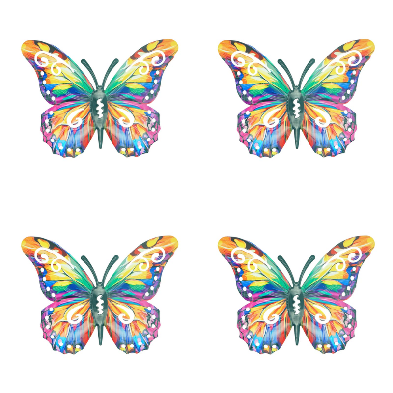 Vibrant Shimmering Metal Butterfly Wall Decor