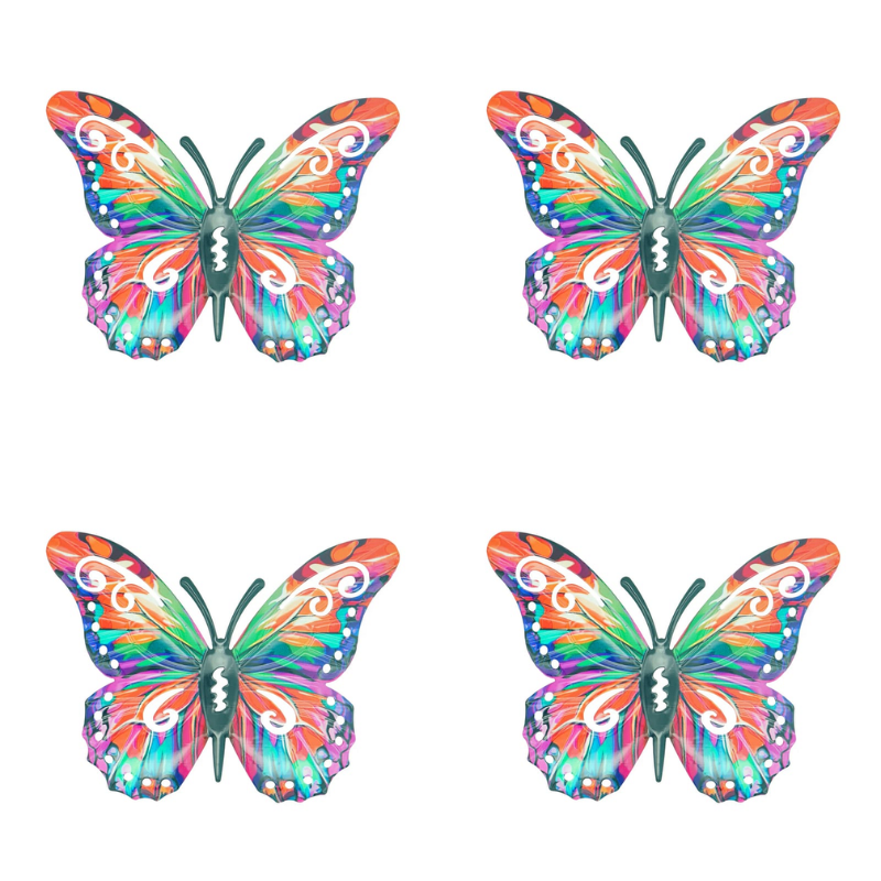 Vibrant Shimmering Metal Butterfly Wall Decor