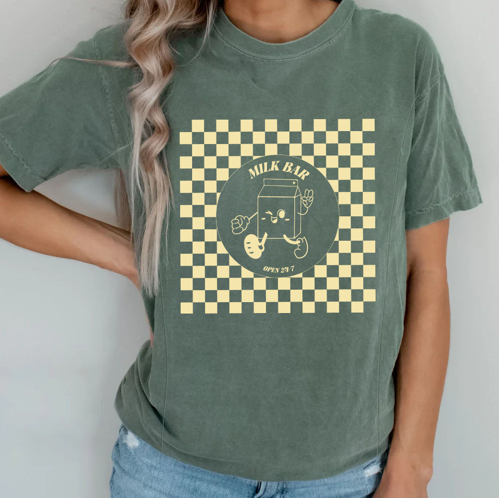 Checkered Milk Carton Nursing T-Shirt