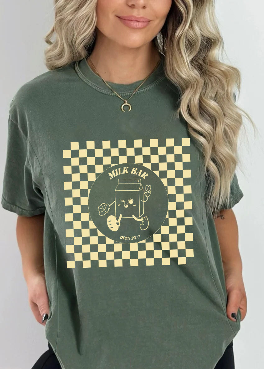 Checkered Milk Carton Nursing T-Shirt