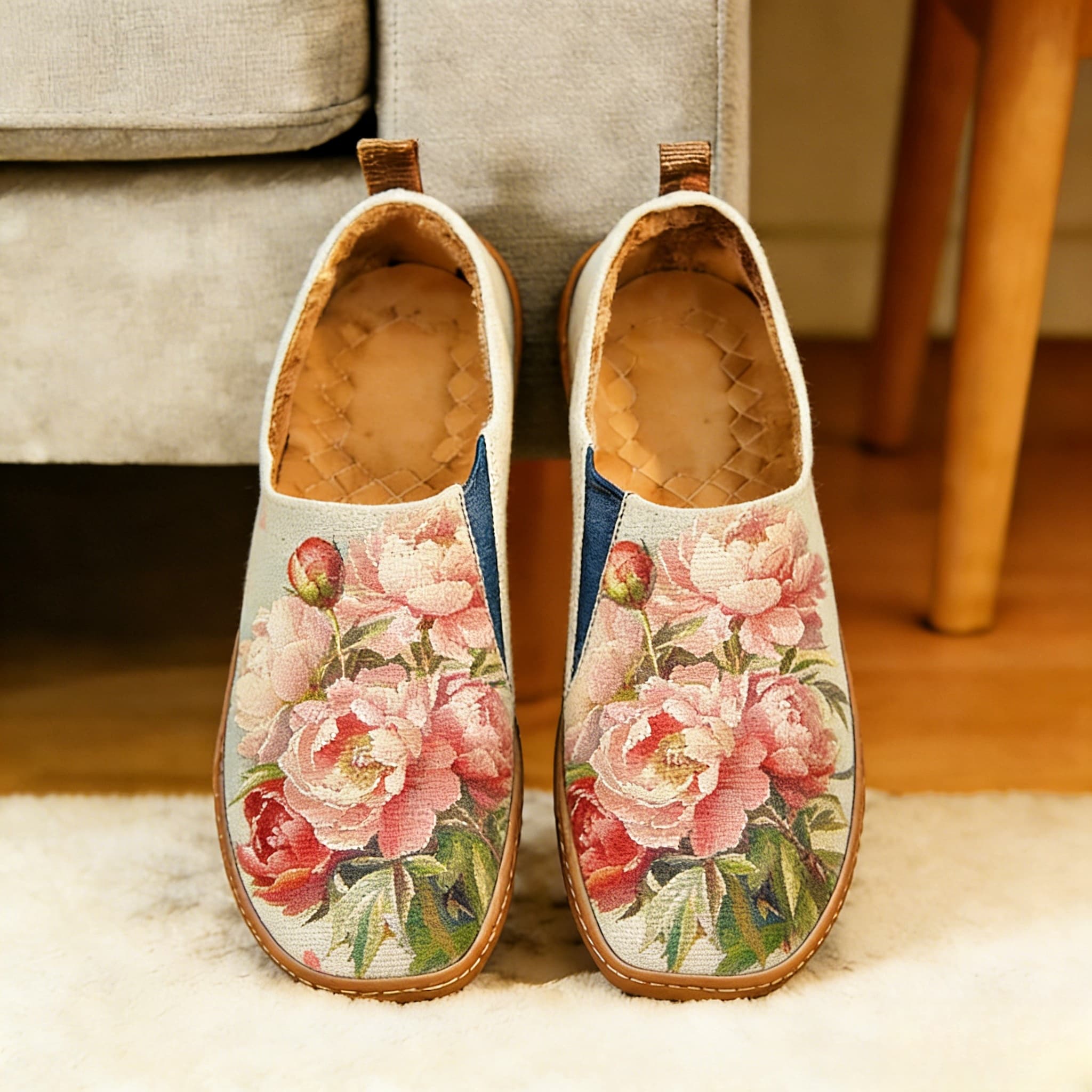 Blush Peony Garden Canvas Casual Shoes