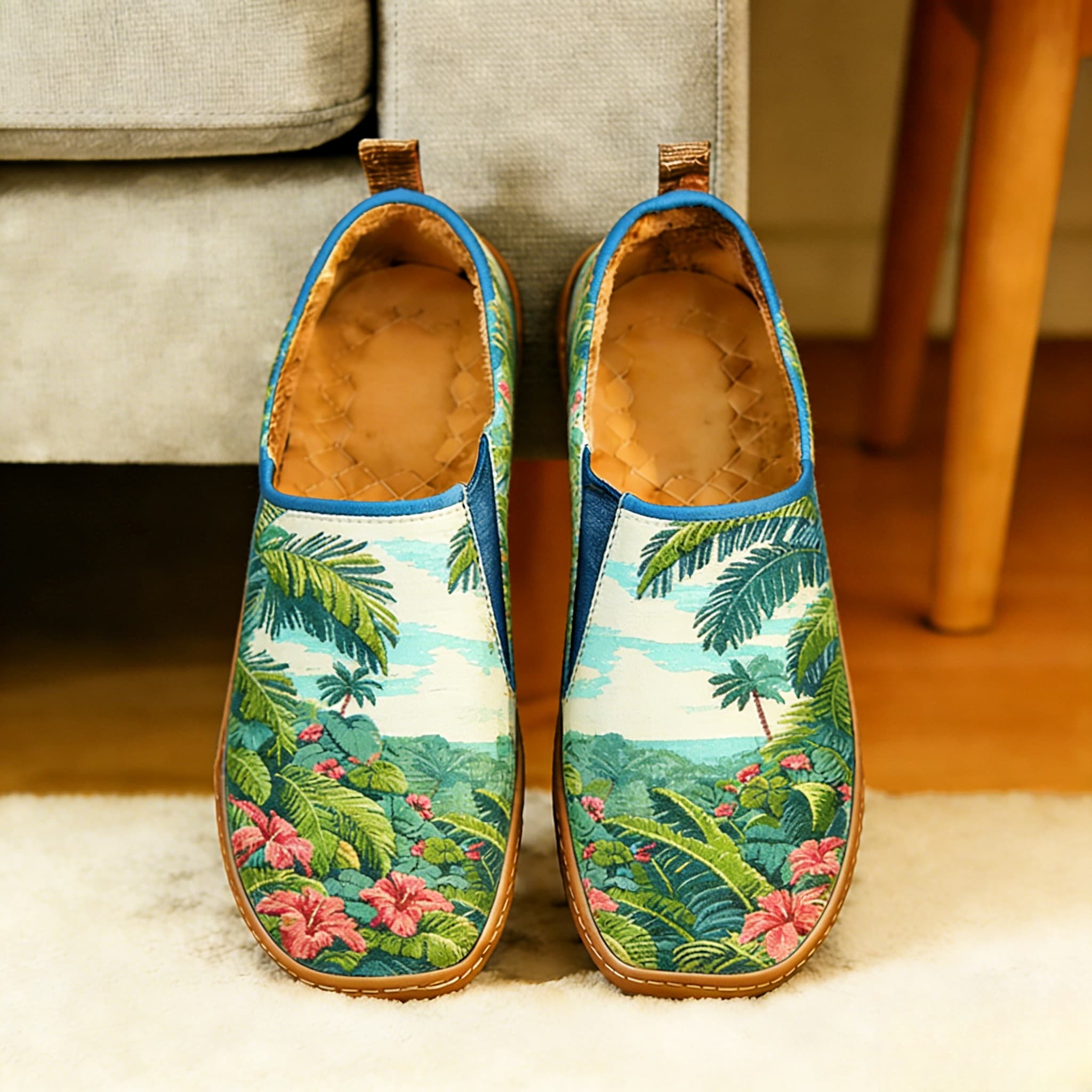 Tropical Palm Hibiscus Canvas Casual Shoes