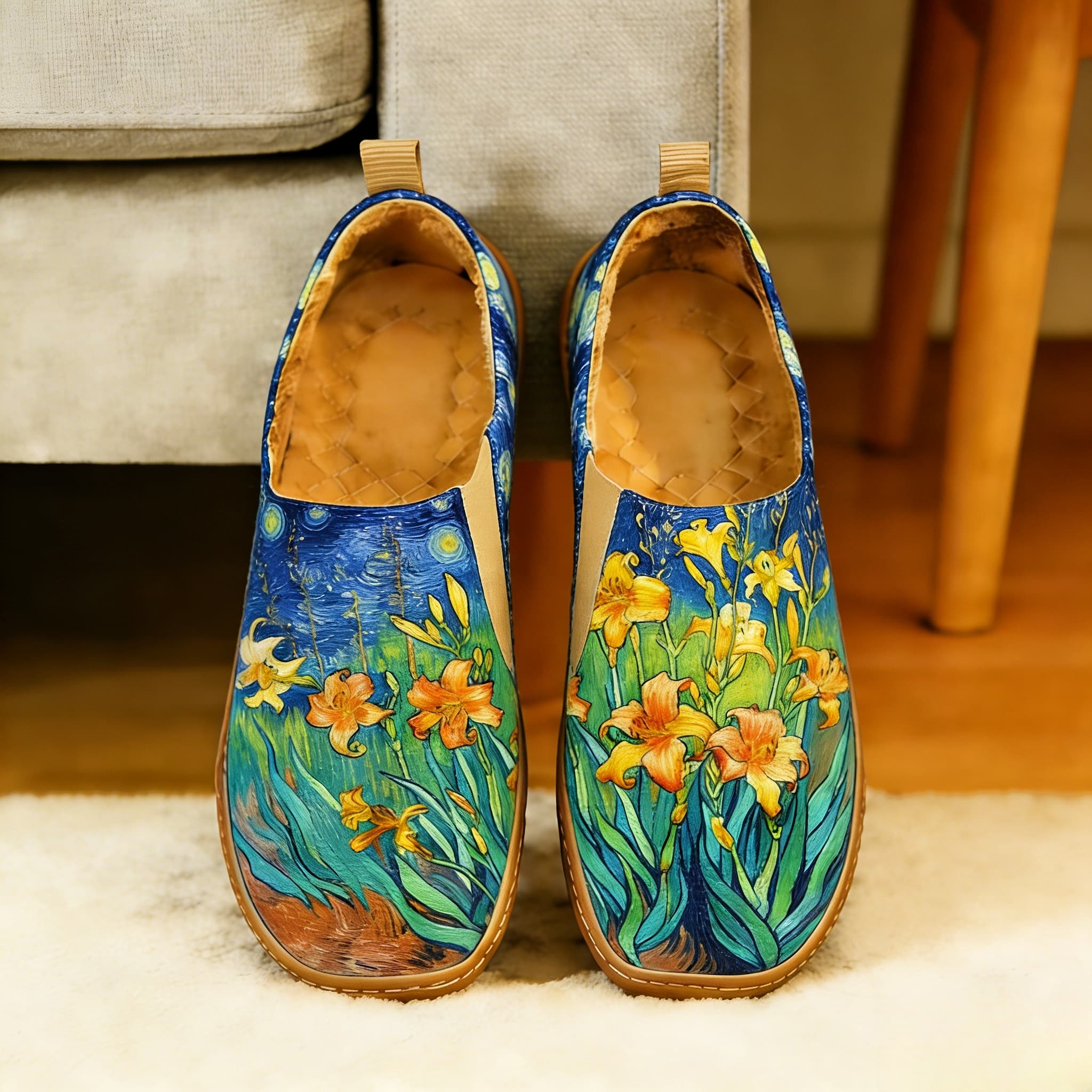 Starry Night Daylily Canvas Casual Shoes
