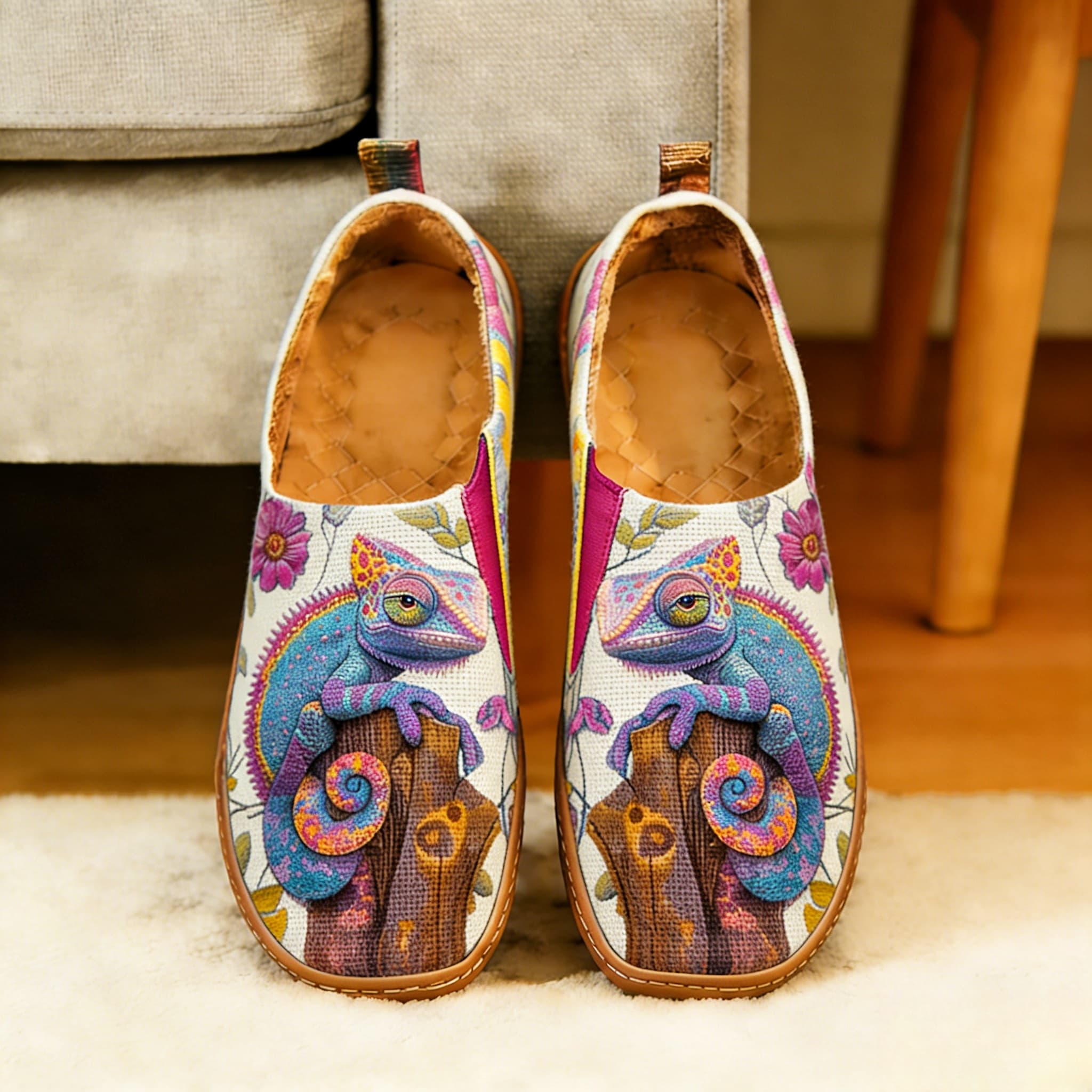 Rainbow Chameleon Canvas Casual Shoes