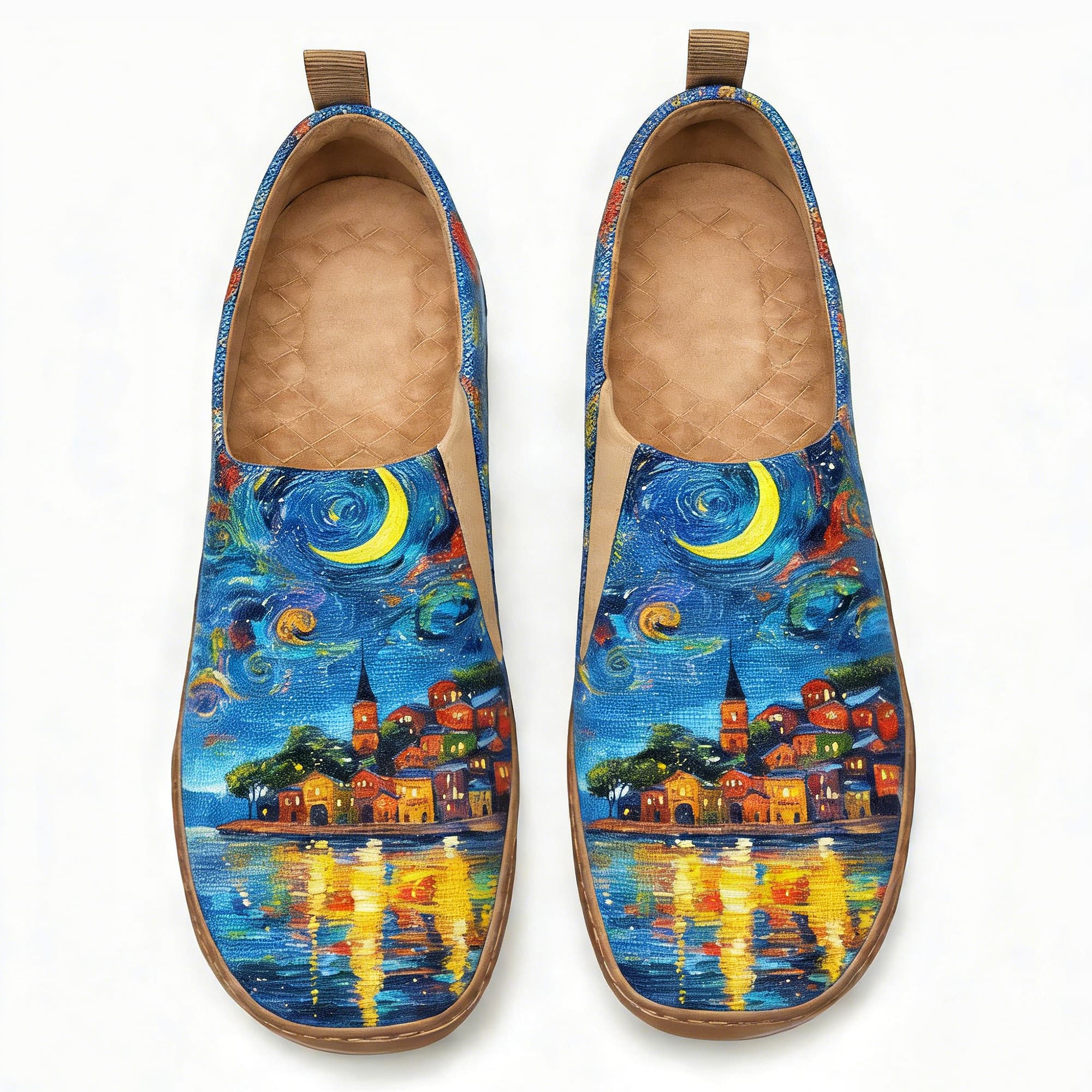Starry Night Village Canvas Casual Shoes
