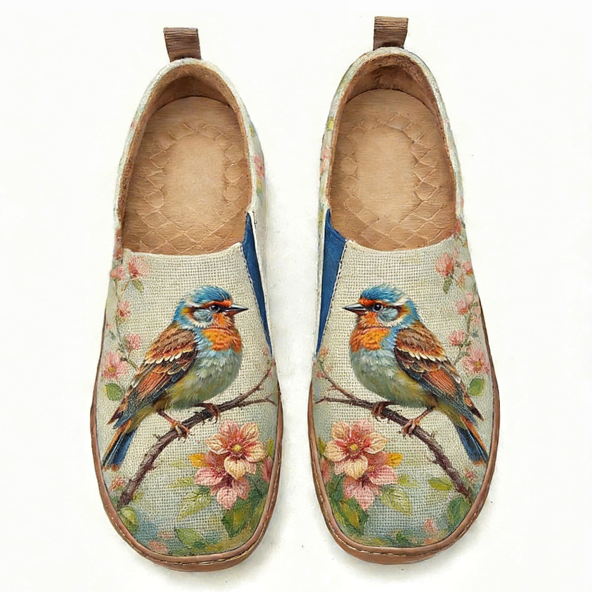 Blossom Branch Sparrow Canvas Casual Shoes