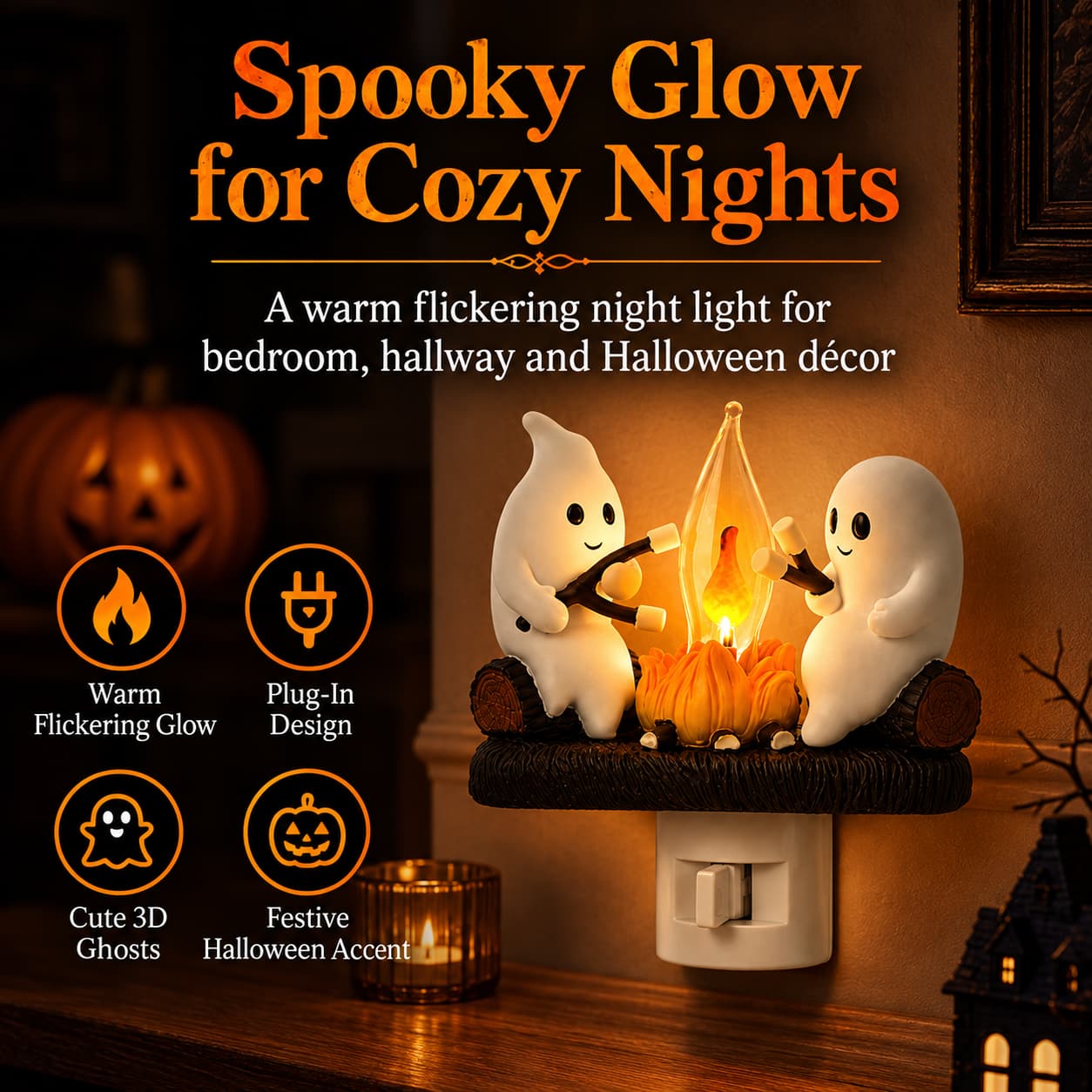 3D Ghosts’ Campfire Party Night Light