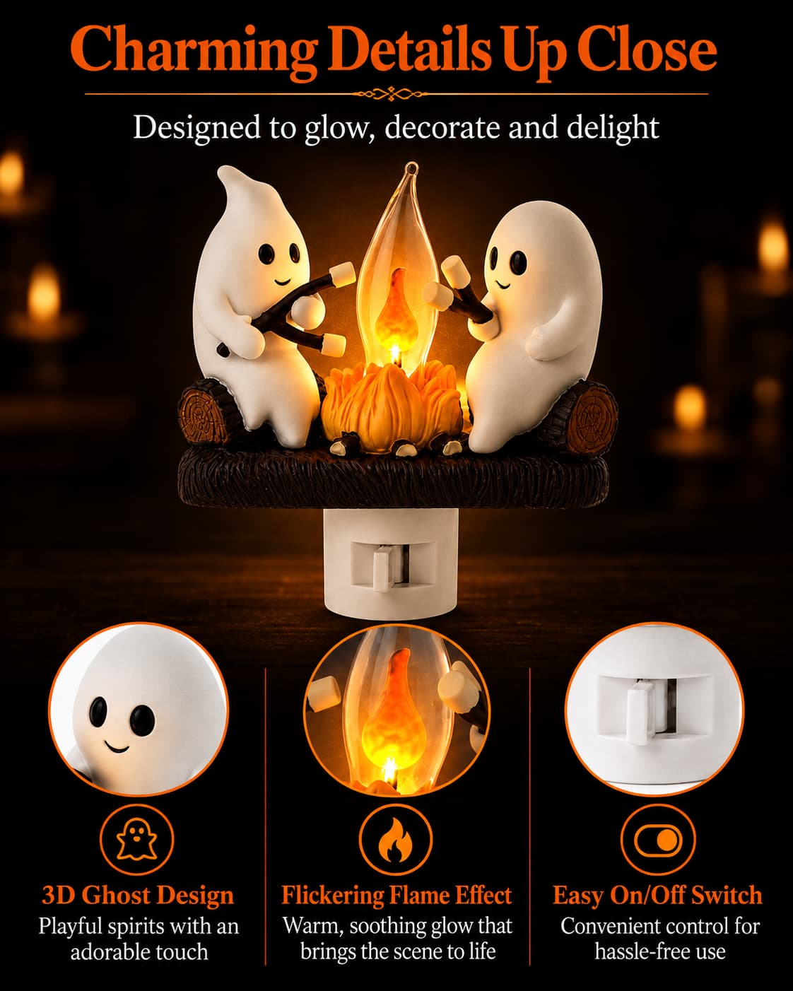 3D Ghosts’ Campfire Party Night Light