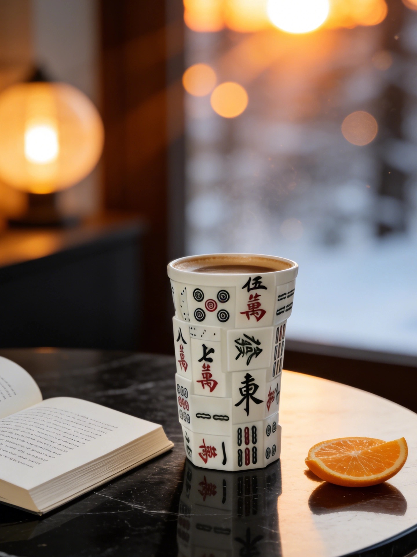 Mahjong-Themed Ceramic 3D Lucky Mug