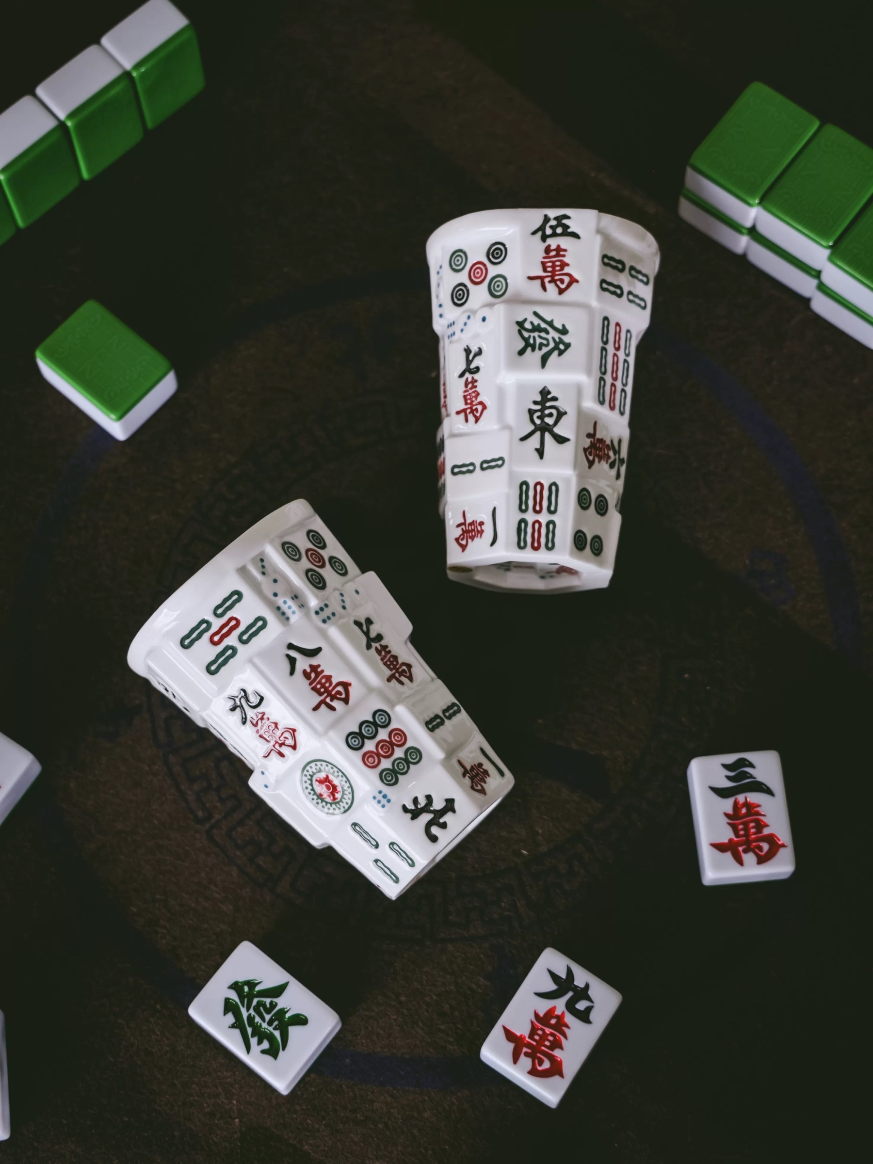 Mahjong-Themed Ceramic 3D Lucky Mug