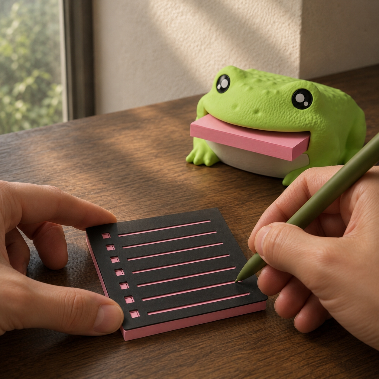 Frog Desk Organizer & Note Holder