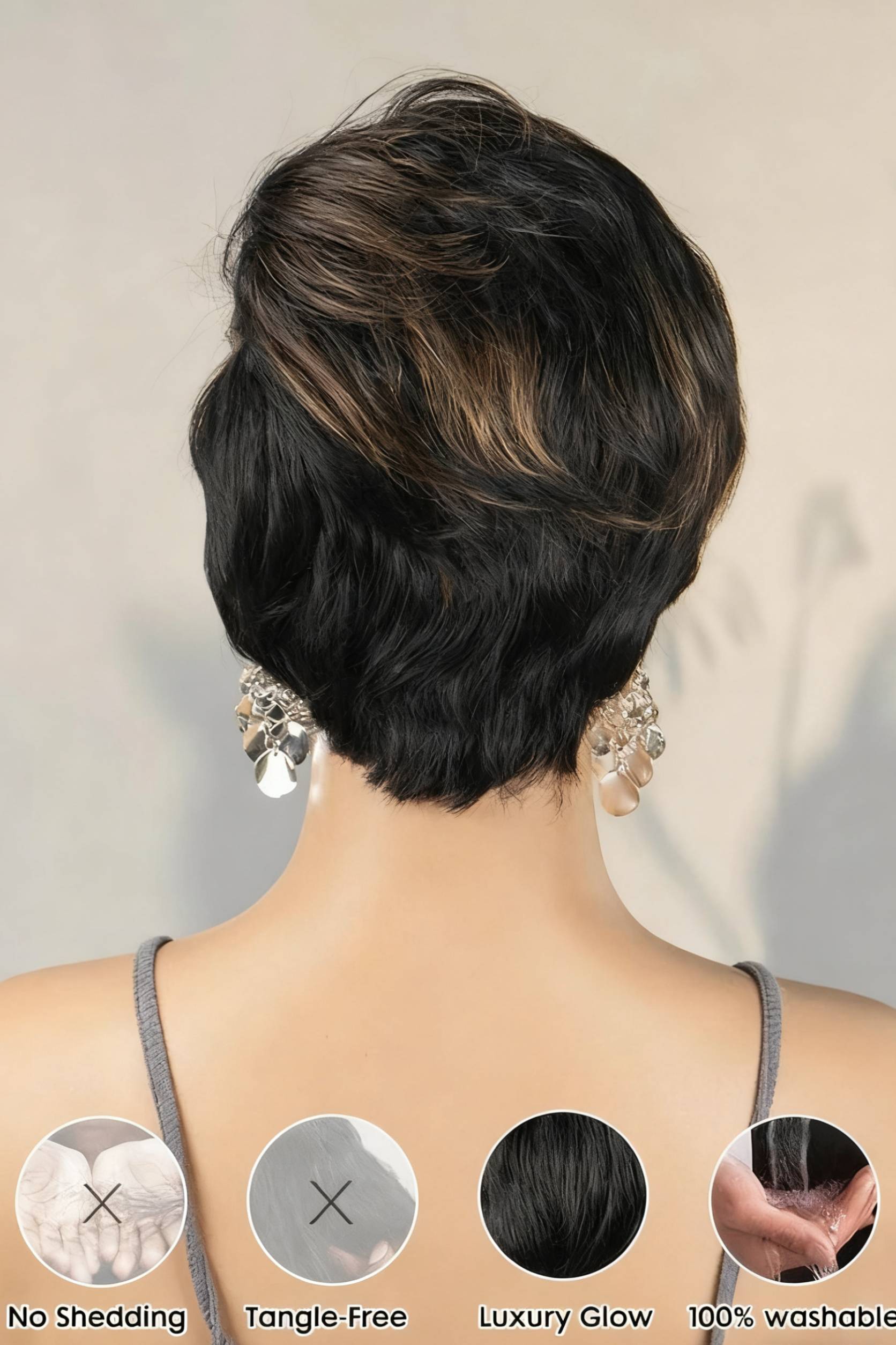 Onime P1B/30 Blond Throw On & Go with Bangs Wig Pixie Cut Wig