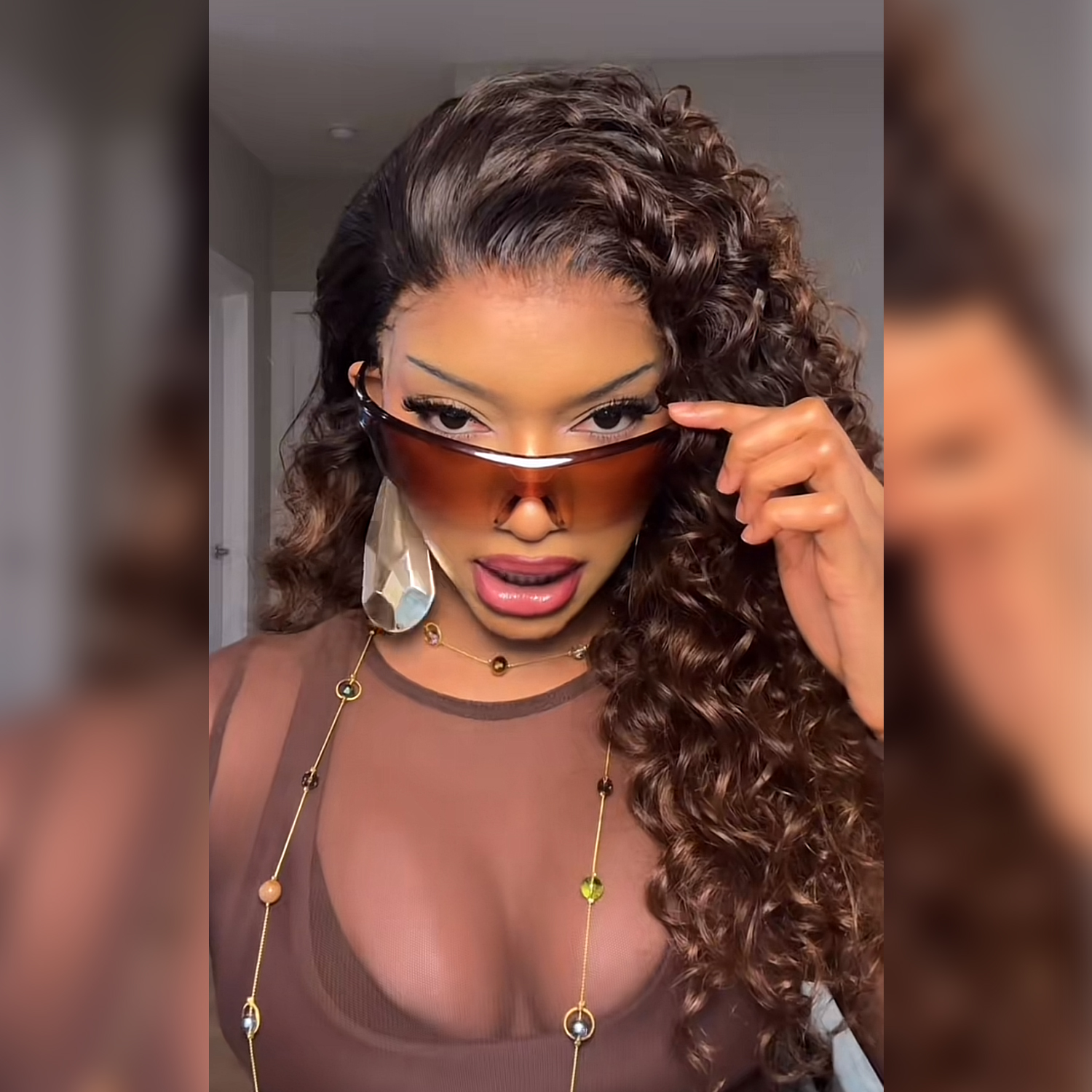 Onimehair™Wear And Go Glueless Wig Pre-Plucked Honey Blonde Curly Wig Human Hair Lace Front Wig 13x4 Highlights Afro Wig For Black Women