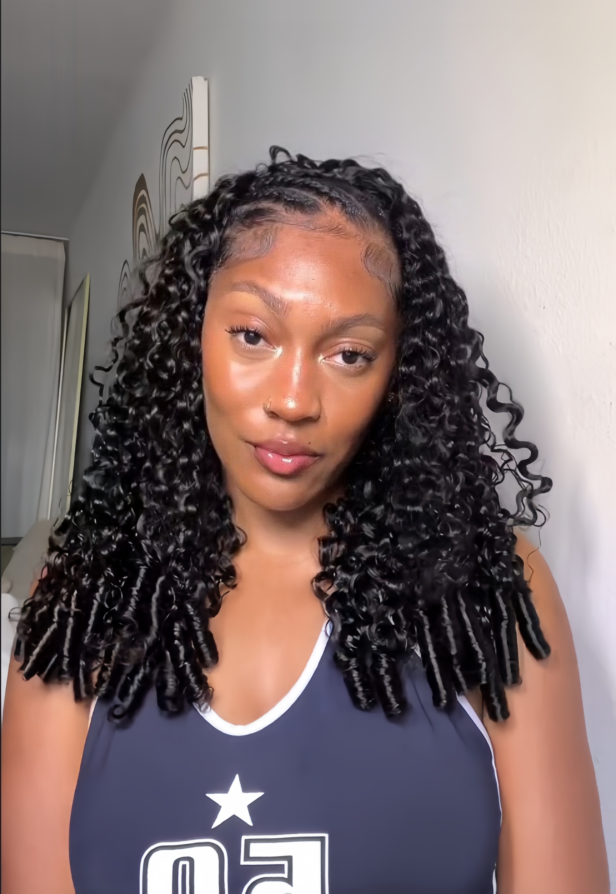 CurlyMe 3 In 1 Half Wig Burmese Curly Glueless Install Half Wig With Adjustable String Beginner Friendly