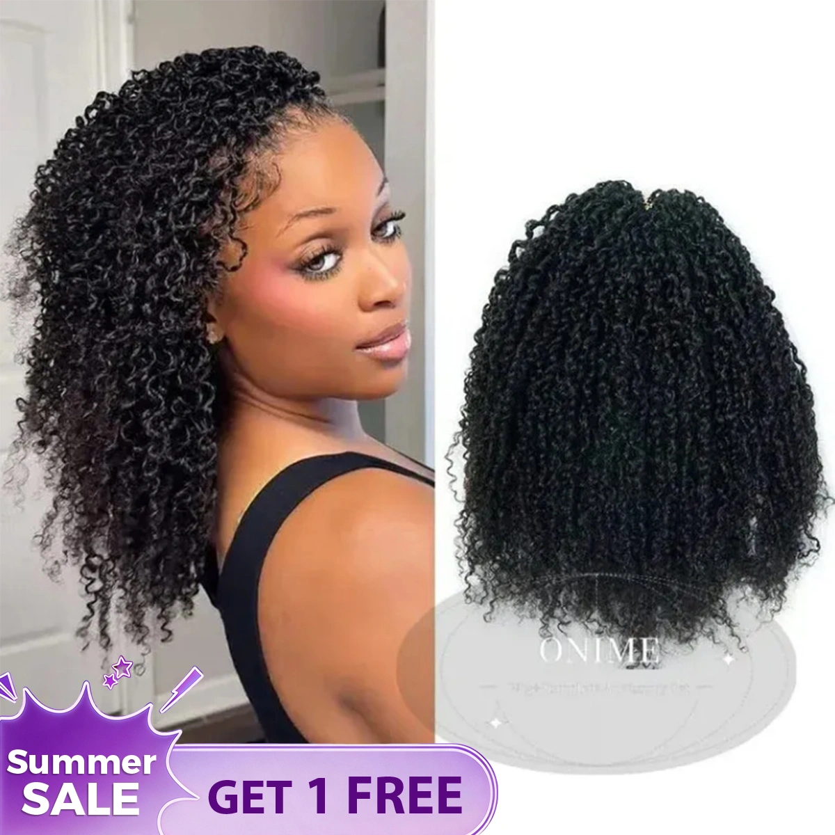 16A Lightweight Yanky Twists Crochet Hair Extensions Soft Human Hair - Onime Hair