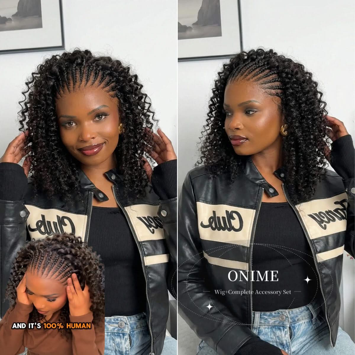 🔥( 15-Braids In Front )🔥Knotless Fulani Braids Deep Wave Glueless Ear-to-ear 13x4 Frontal HD Lace Wig Human HairFor Black Women - Onime Hair