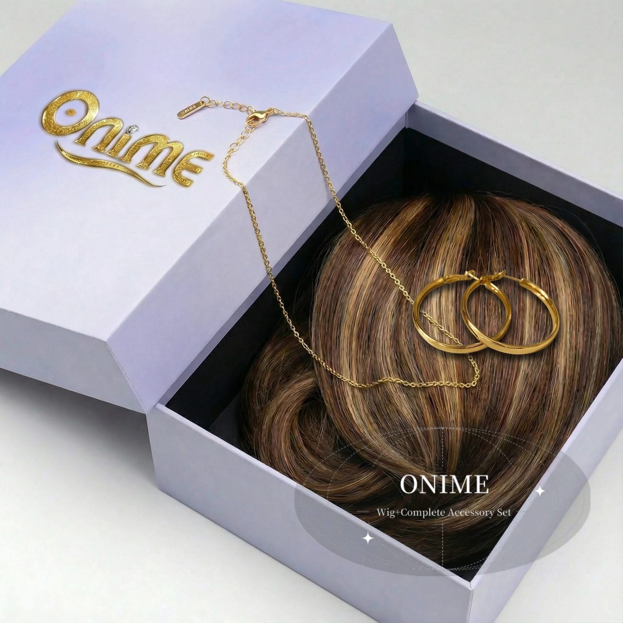 Blonde Highlight / Brown Highlight Short Layered Bob Wig Glueless 5x5 Closure Pre-Cut Lace Wig - Onime Hair