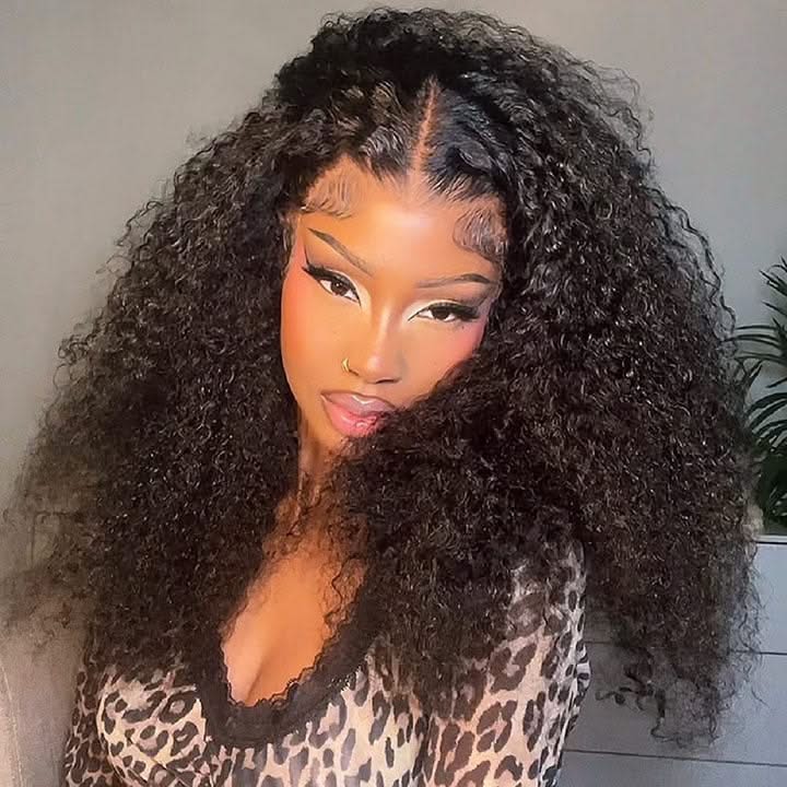 Onimehair™ Glueless Thick Fluffy Afro Curly Human Hair Bob Wigs 13x4 Invisiable Lace Wig Flash Sale - Onime Hair